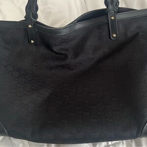 Gucci Black Monogram Tote Bag